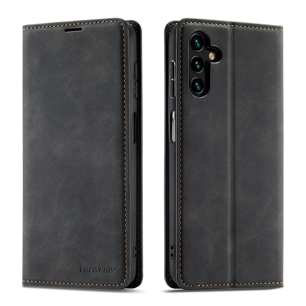 Leather Phone Case For Samsung S26 S25 edge S24 S23 FE S22 Ultra S21 S20 S10 Plus Note 20 10 9 Magntic Flip Card Wallet Cover