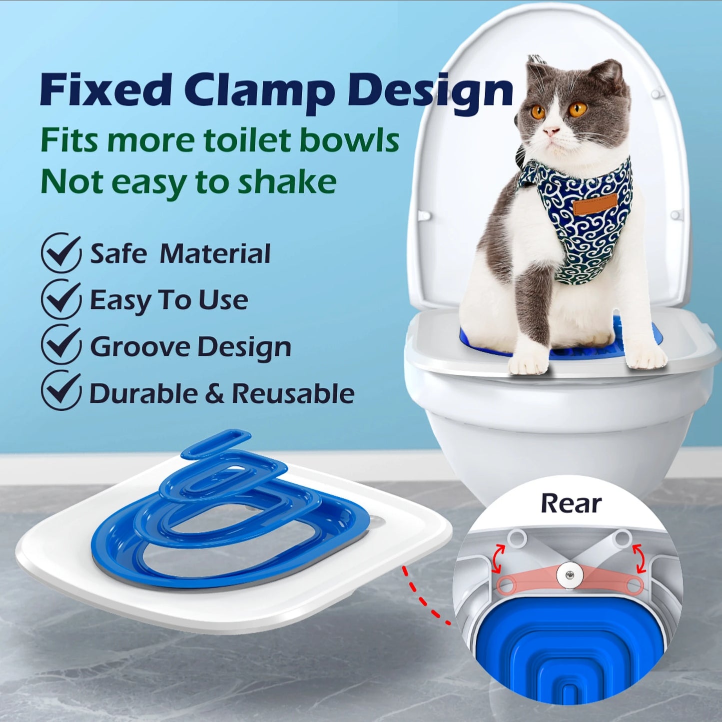 Pet Cat and Dog Toilet Training Artifact Kit Sand Tray Toilet Removable Reusable Trainer Toilet Pet Cleaning Training Products