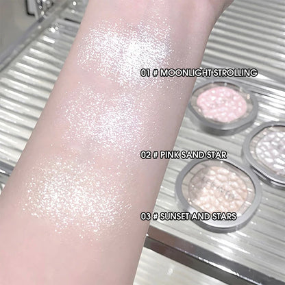 LEEINTO color-glowing high-gloss powder pearlescent powder brightens up the make-up eye shadow disc