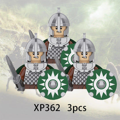 3pcs Lord Rings Elves Orcs Army Dwarf Rohan Mini Action Toy Figures Building Blocks Assembly Toys for Kids Birthday Gift