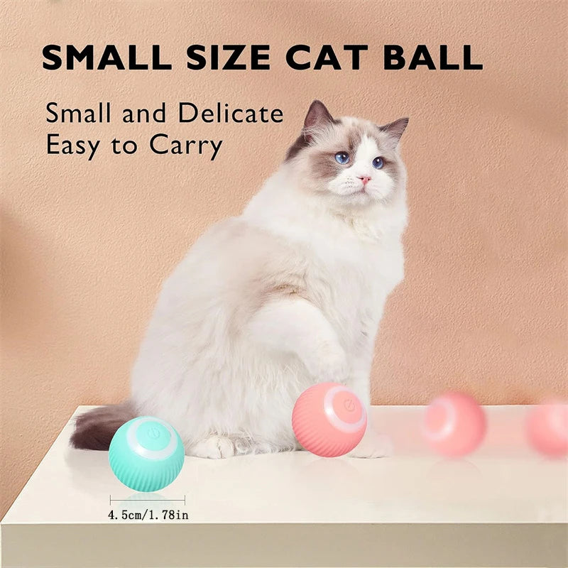 Smart Cat Toys Ball Automatic Interactive Pets Electric Rolling Teaser USB Rechargeable Kitty Moving Bouncing Ball Birthday Gift