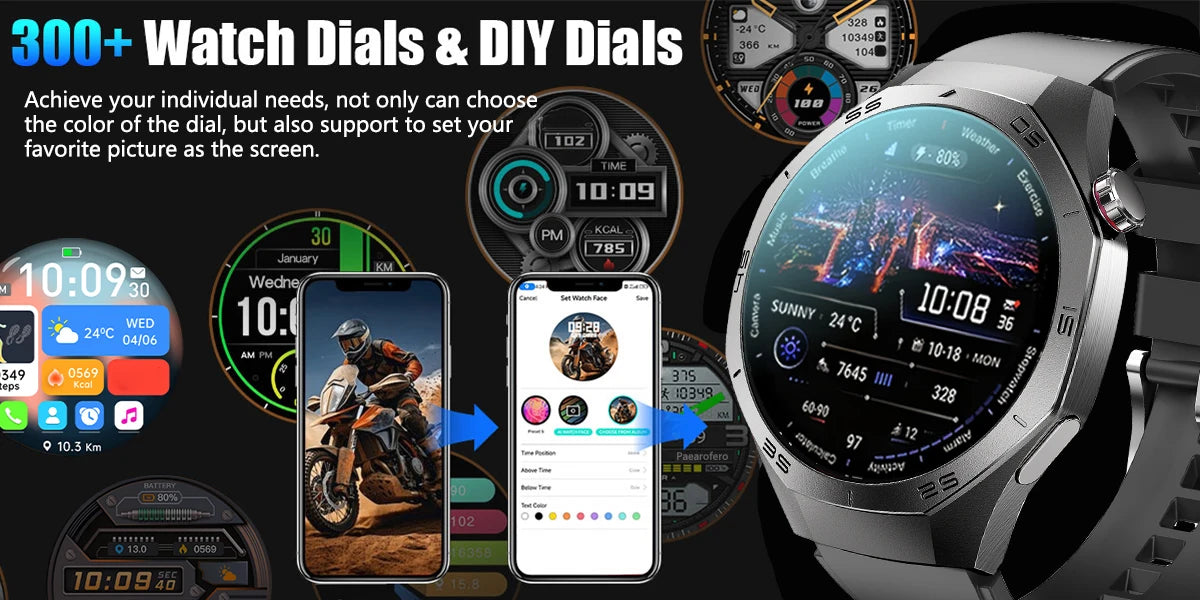 2025 New GT5 Pro Smart Watch Men AMOLED Screen GPS Motion trajectory Heart Rate Monitr Bluetooth Call SmartWatch Waterproof Band
