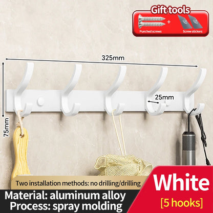 no drill Door Behind Hook Storage Wall Hanging Clothes Hanger Coat Hook Punch-free Bathroom Hanger Bedroom Organizer Storage Kit