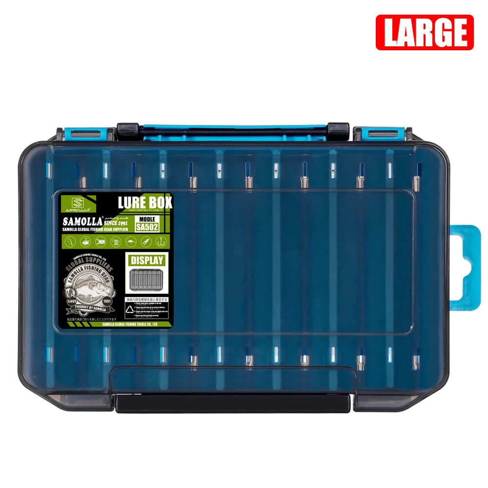 SAMOLLA Double-Sided Compact Tackle Box - Streamline Fishing with Durable, Versatile Organizer for Lures, Hooks, Baits