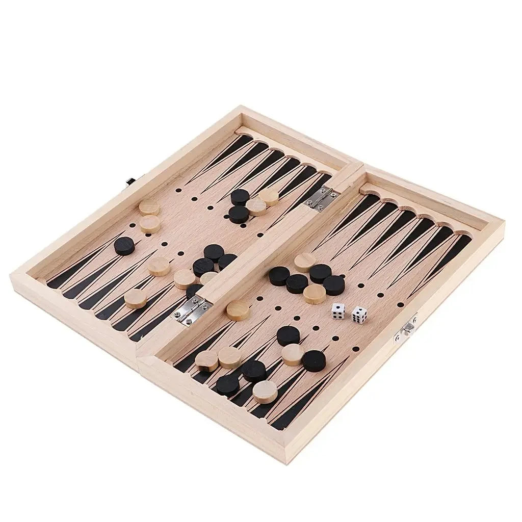 3 In 1 Board Party Table Games Dice Chess Backgammon Board Entertainment Travel Games Checkers Chess