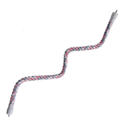 1PC Pet Bird Bite Toy Parrot Color Cotton Rope Toys Elastic Parrot Climbing Toys Sturdy Bird Swing rope Pet Cage Toy Swing Stand