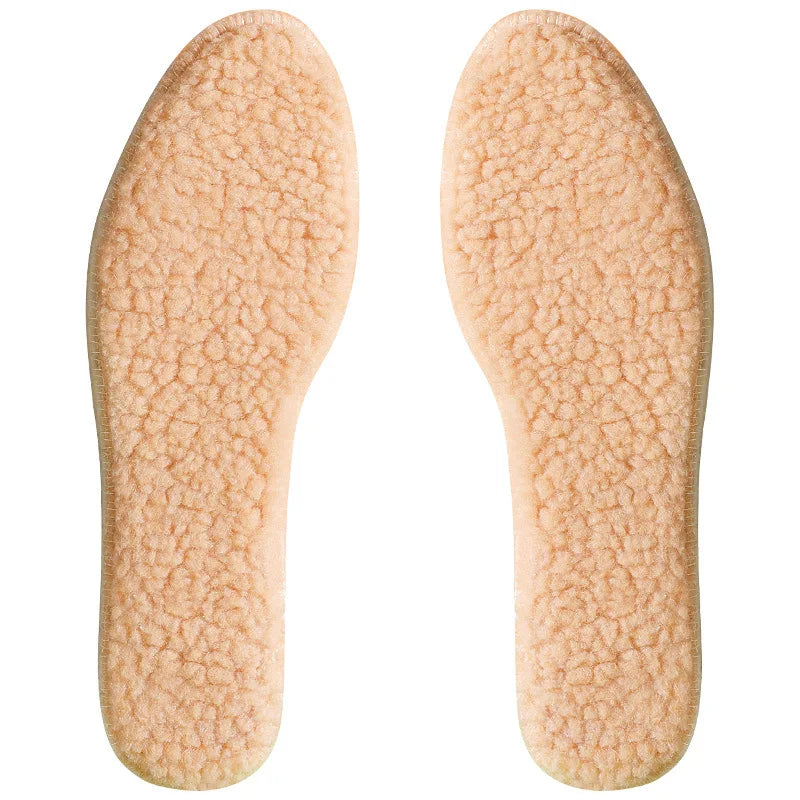 Adjustable Warm Insoles with Fleece and Thickened Lambskin Comfortable Cashmere and Cotton Insoles Snow Boots