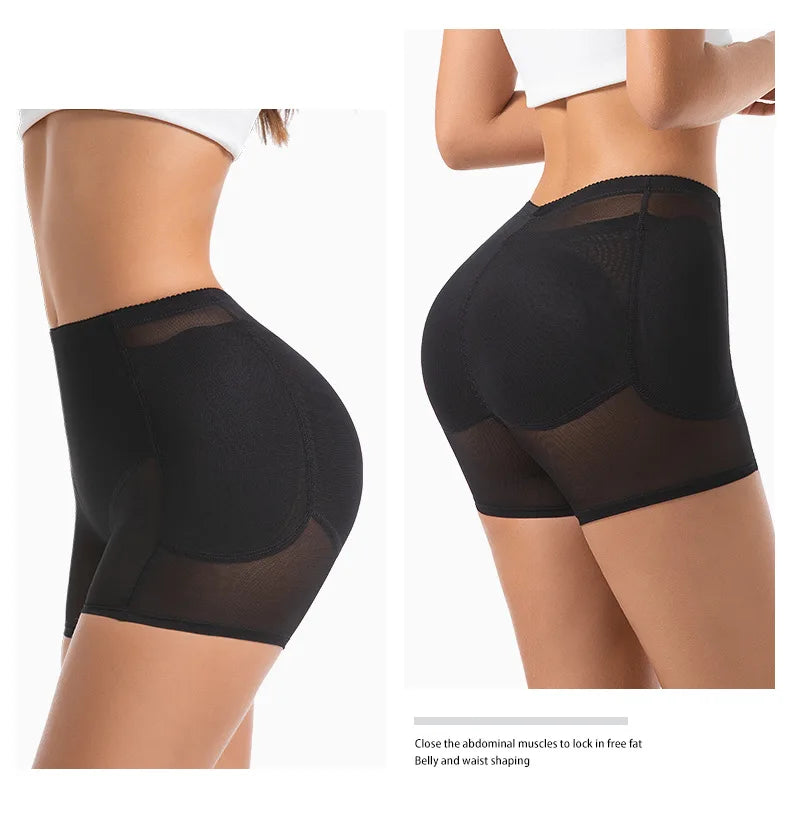 Women 4-Pad Butt Lifter Panties High Waist Tummy Control Shapewear Hip Enhancer Mesh Briefs Belly Slimming Body Shaper Shorts