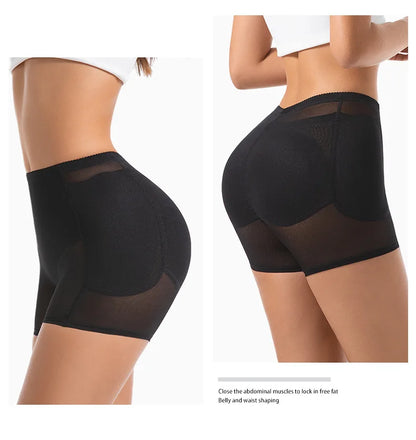 Women 4-Pad Butt Lifter Panties High Waist Tummy Control Shapewear Hip Enhancer Mesh Briefs Belly Slimming Body Shaper Shorts