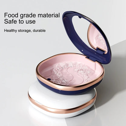 Fashion Braces Case with Mirror Dental Retainer Box Magnetic Aligner Mouth Guard Container For Teeth Travel False Denture Boxes