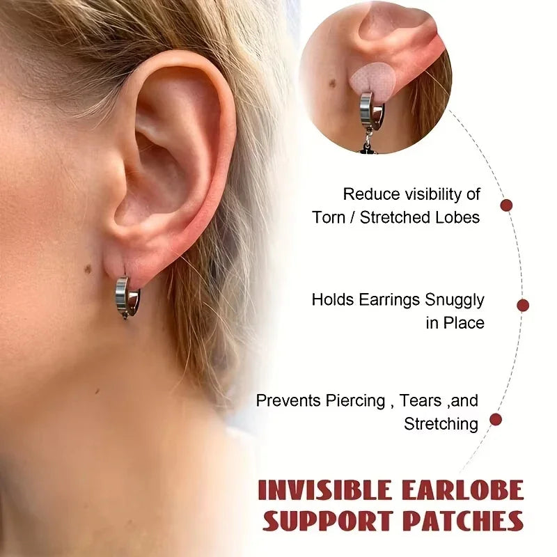 200/100Pcs Clear Invisible Earlobes Protective Stickers For Stretched Ear Lobes And Relieve Strain From Heavy Earrings