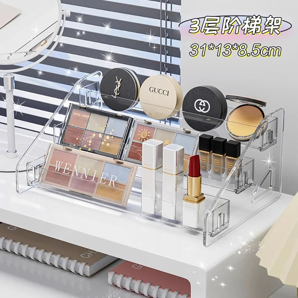 Transparent Storage Box Makeup Organizer Cosmetic Display Case Jewelry Organizer Desktop Holder Clear Makeup Organizer