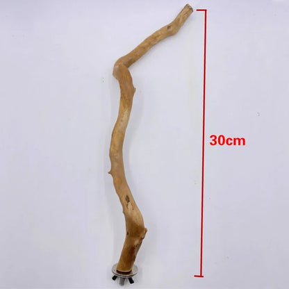 Pet Standing Stick Wild Grape Wood Pole Parrot Cockatiel Parakeet Station Board Bite Claw Grinding Toy Bird Cage Accessories