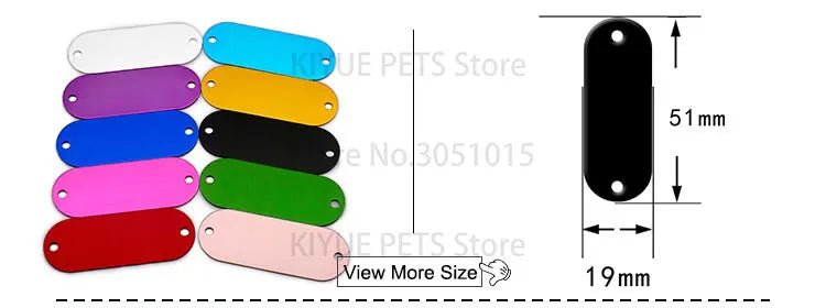 Personalized Random Mix 20pcs Aluminum Pet Dog Tag Nameplate Pedant For Cat Collar Ring Anti-Lost Accessories