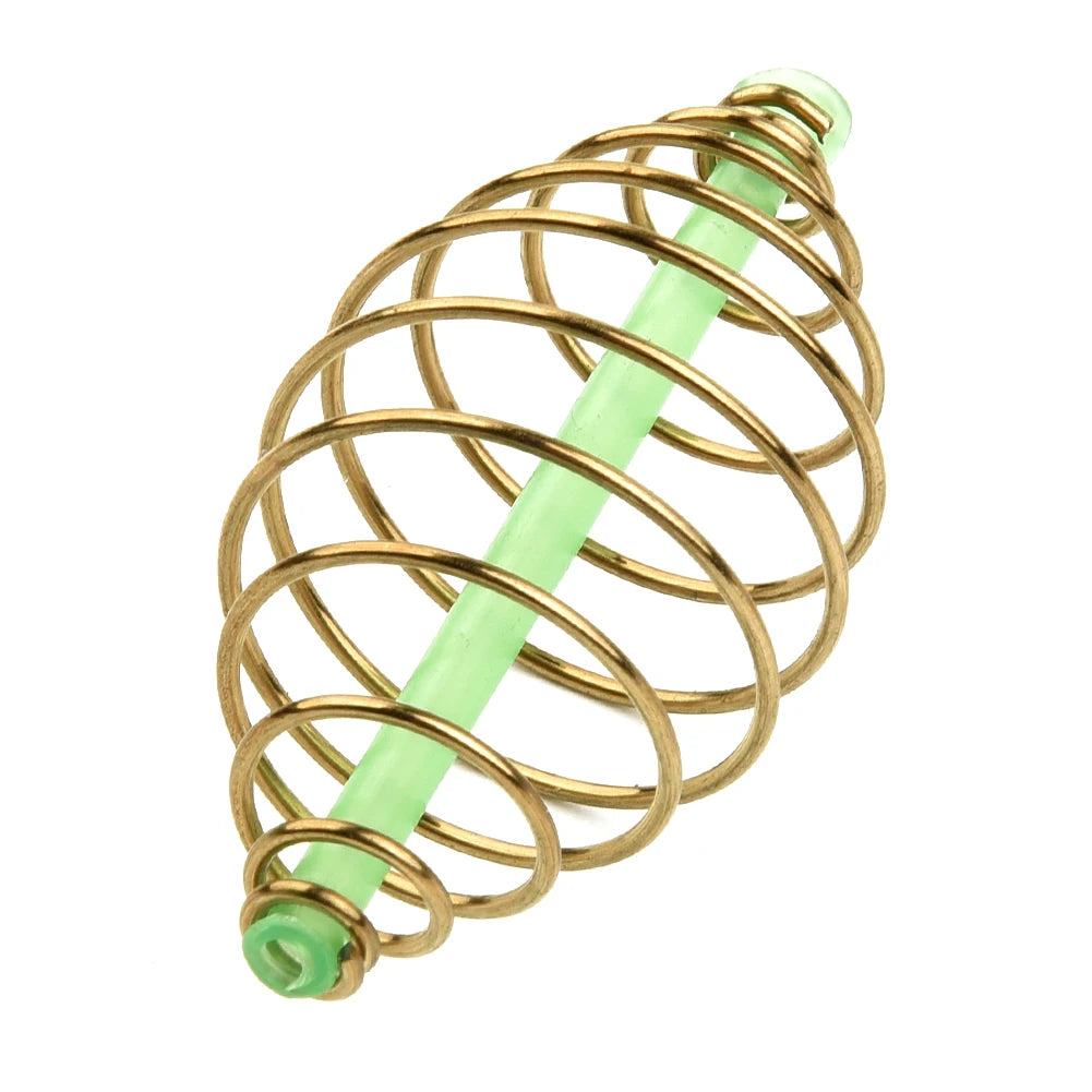 10pcs 2/3.3/4.5/5.5cm Carp Fishing Spring Feeder Fishing Bait Cage For Carp Fishing Fresh & Saltwater Inline Method Feeder Acces