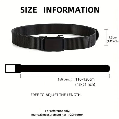 New Automatic Buckle Belt, Canvas Tactical Workwear Casual Outdoor Military Training Pants Belt For Men