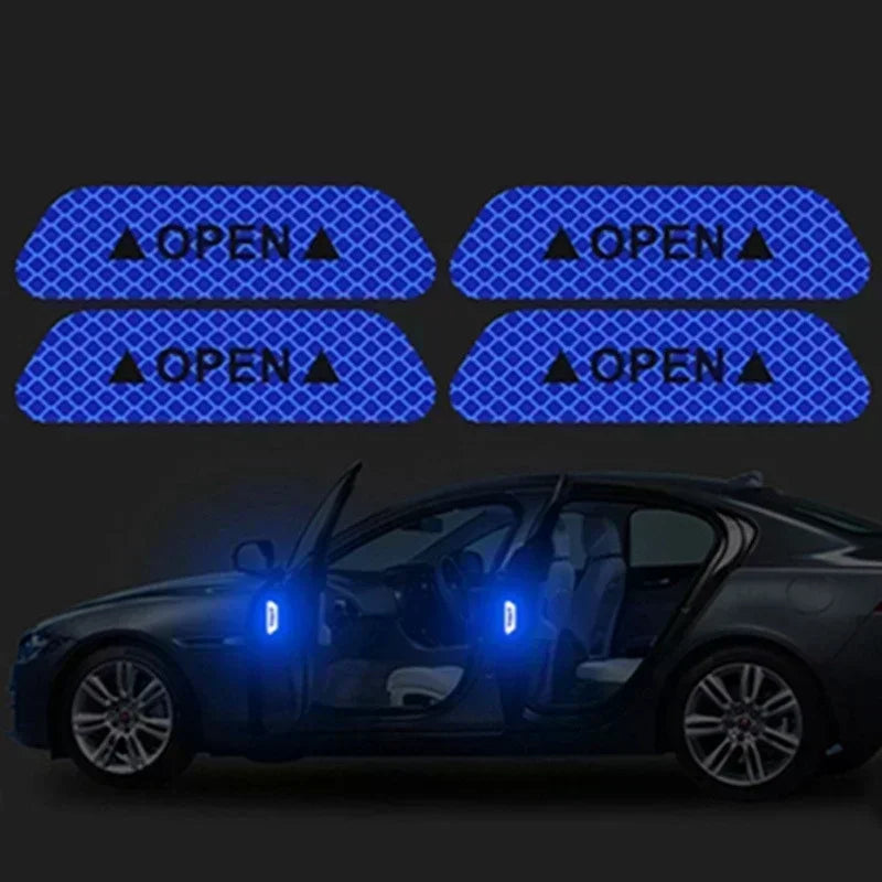 Night Reflective Car Door Sticker Safety Opening Warning Reflector Tape Decal Auto Accessories Exterior Interior Reflector Amagi