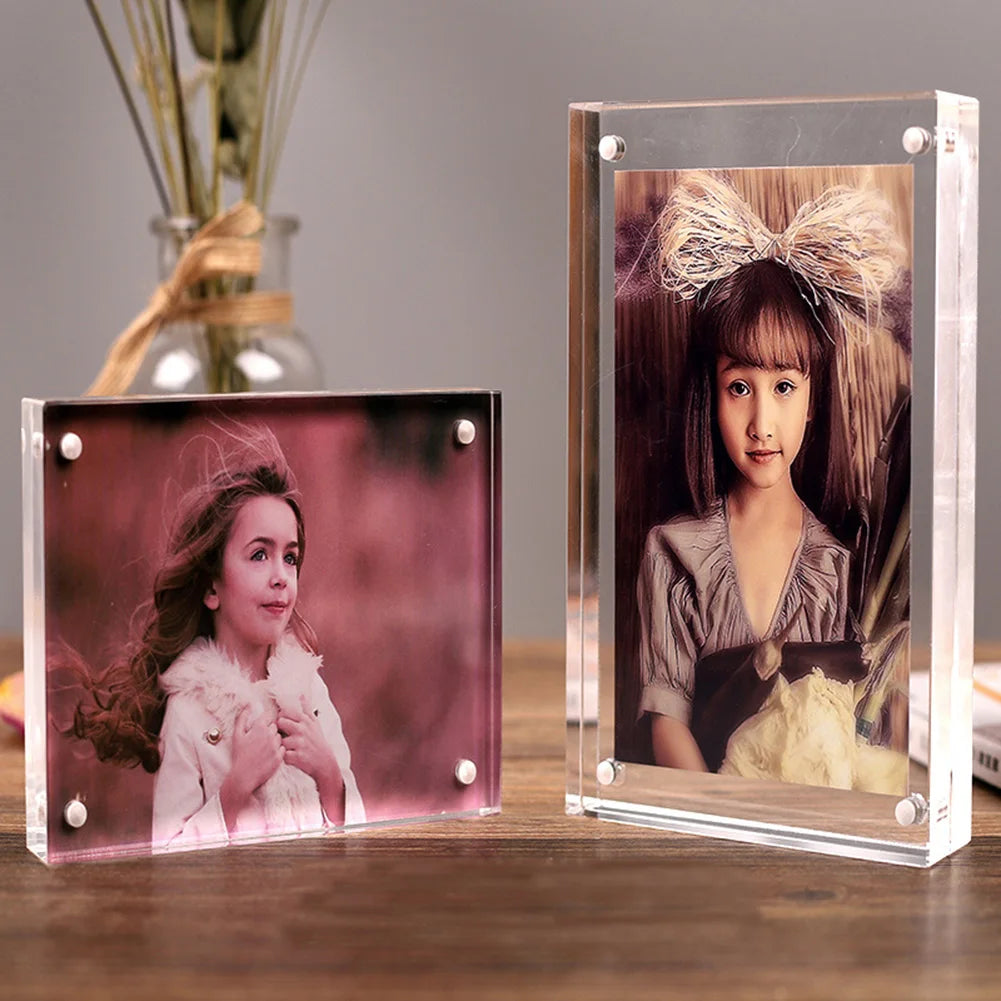 1 Pc Transparent Photo Frame Acrylic Magnetic Display Frame Poster Display Stand 3/5mm For Room Desk Home Decoration