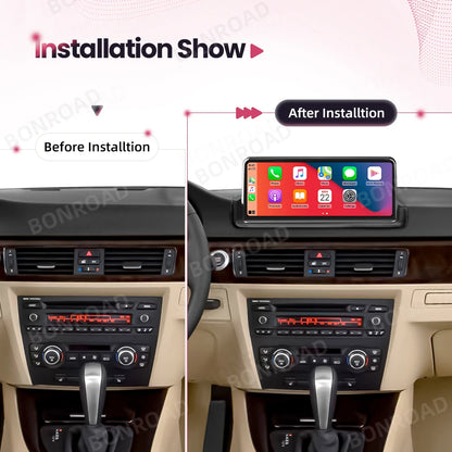 BONROAD Wireless Carplay Android auto Multimedia Player Car Radio For BMW 3 Series E90 E91 E92 E93 Touch Screen With Bluetooth