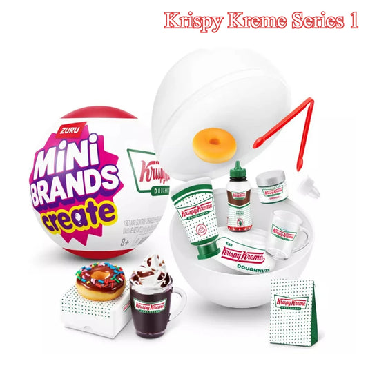 Zuru Mini Brands Krispy Kreme Create Series 1 Surprise Blind Box Toys Mini Food Donut Miniature Food Mystery Packaging Toys