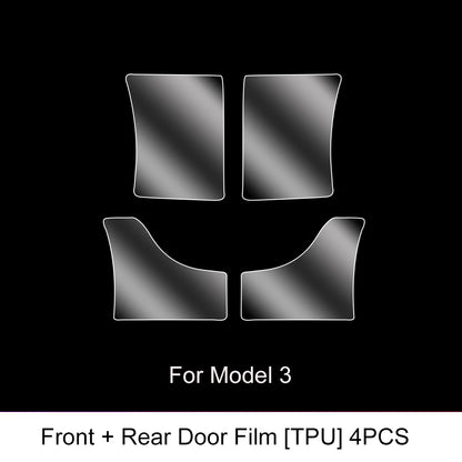 For Tesla Model3/Y 2017-2025 Front Door Rear Door Protective Film Invisible Car Clothing TPU Film Decoration for Model Y Juniper