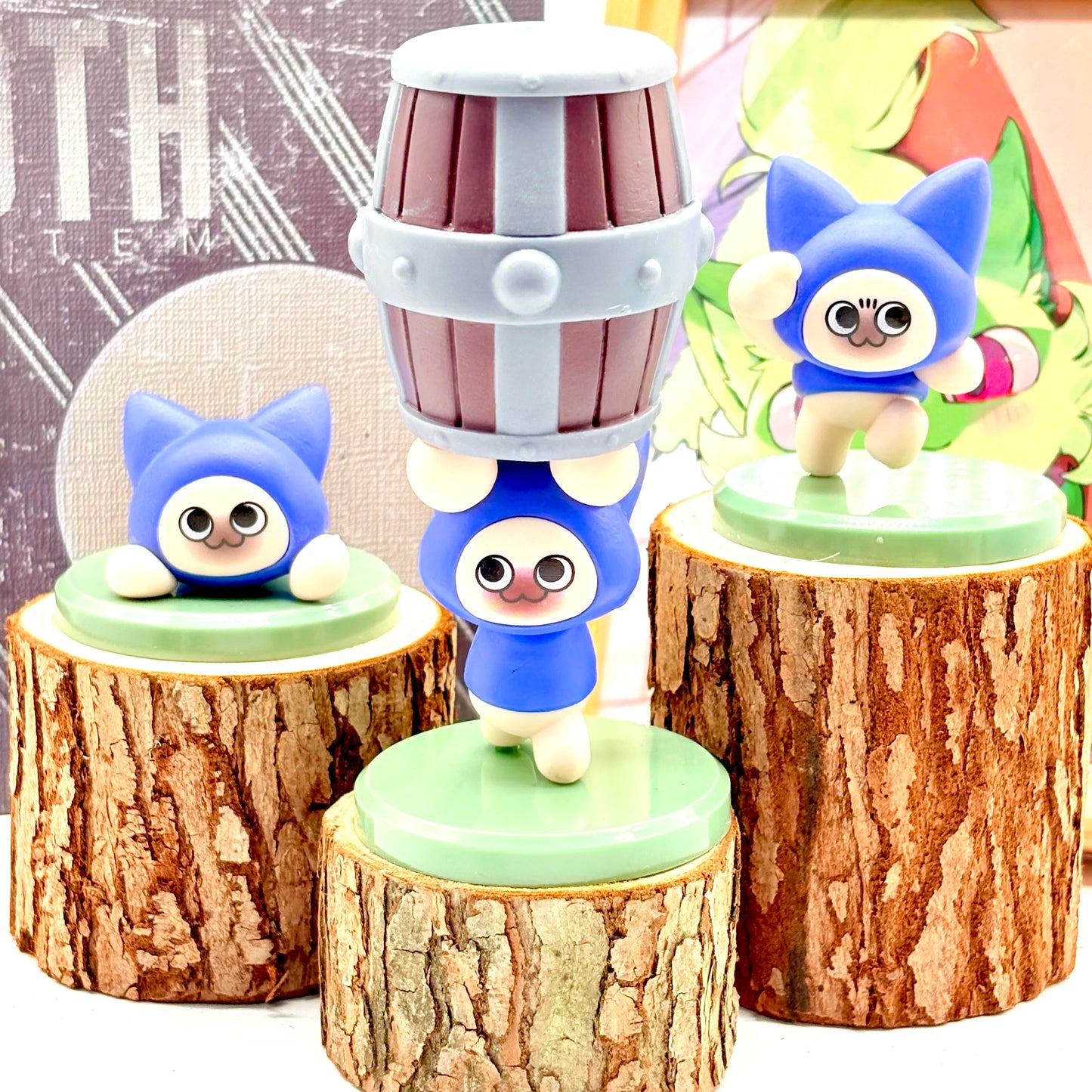 Anime Games Monster Hunter Action Figure Blue Cat Felyne Figurine Model Toy Collect Decorates Gifts 6 Styles