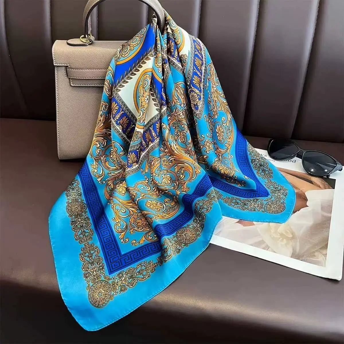 Silky 68x68cm Square Scarf – Stylish & Soft, Multipurpose Head Cover & Elegant Neck Wrap Stylish Print, Silky Soft & Versatile