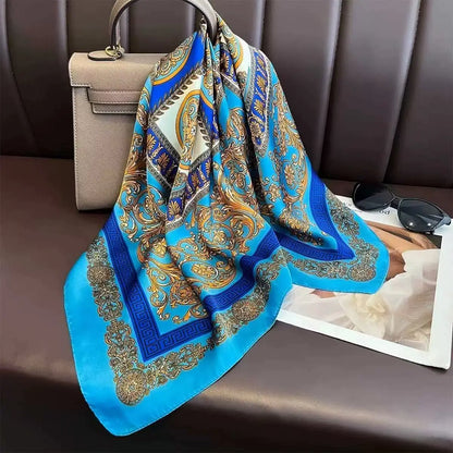 Silky 68x68cm Square Scarf – Stylish & Soft, Multipurpose Head Cover & Elegant Neck Wrap Stylish Print, Silky Soft & Versatile