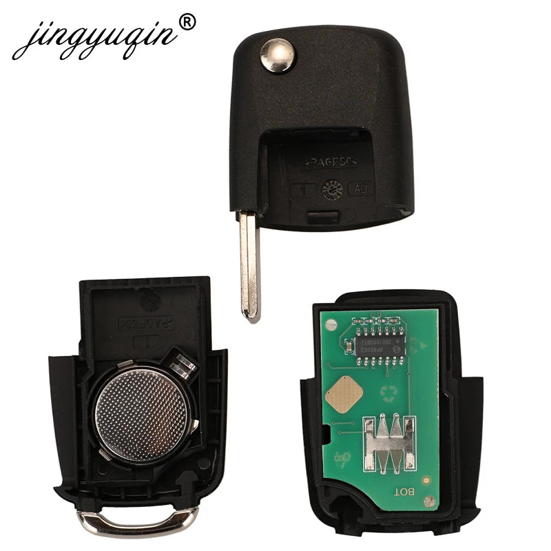 jingyuqin 2BTN Flip Remote Car Key Fob For VW Bora Golf Polo Passat Touran Seat Skoda 434MHz ID48 Chip 1J0959753AG/ 1J0959753CT