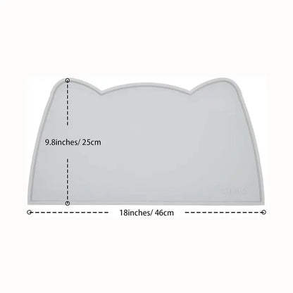Food Grade Silicone Cat Mat, Anti-slip Waterproof Leak-proof Pad for Cats & Dogs, Easy to Clean Pet Bowl Mat