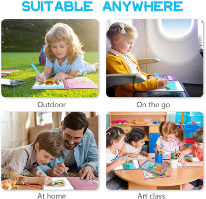 1pc Reusable Water Drawing Book Magic Water Book Mess-Free Magic Painting Pad with Refillable Water Pen Learning  Education Toy