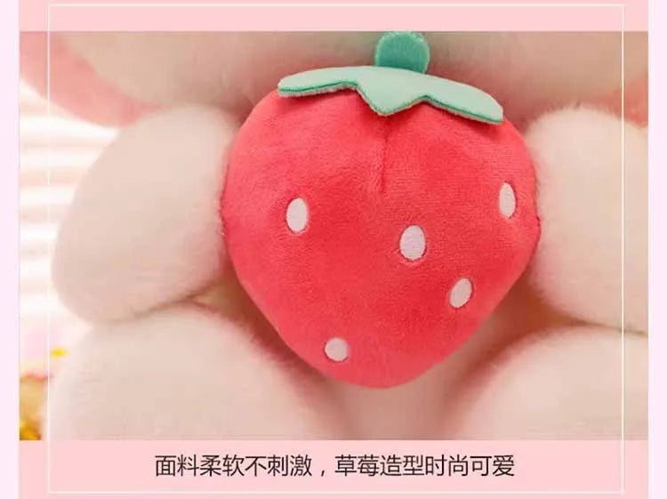 25cm Sanrio Strawberry Kuromi Pillow Plush Toy Soft Stuffed Animal Strawberry Melody Figure Doll Gift For Girl Birthday Gifts