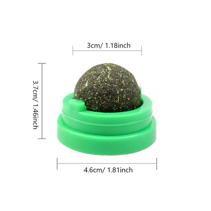 Interactive Spinning Catnip & Mint Ball for Cats Natural Dental Care Chew Toy Hairball Control Kitten Chew Toy