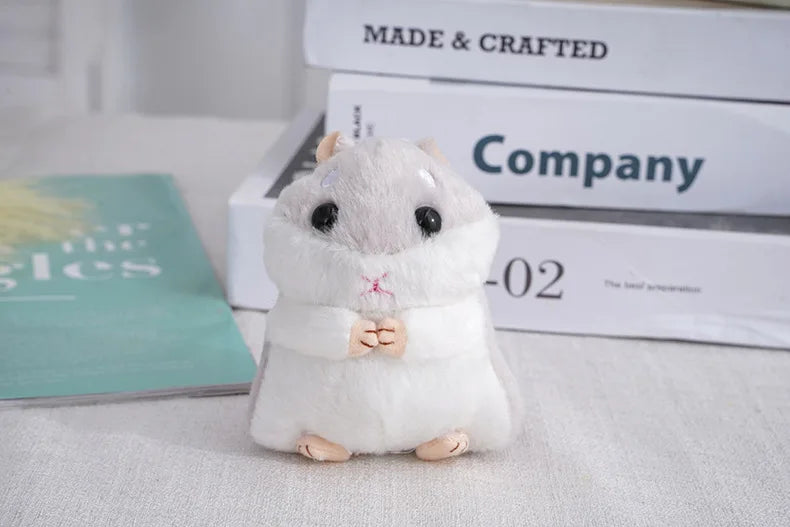 Fluffy Hamster Doll Plush Toys Keychain Pendant Women Girl Faux Fur Pompom Key Ring Trinkets Handbag Backpack School Bag Pendant