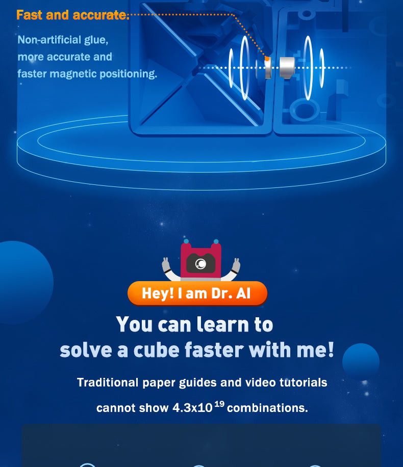 GAN Monster GO 3x3 M EDU Magnetic Magic Speed Cube Stickerless Professional Fidget Toys GAN MSG EDU 3X3 Cubo Magico Puzzle