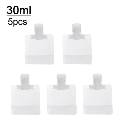 New 5pcs 30ml/50ml/100ml Refillable Travel Boats Empty Cosmetic Container Travel Bottles Liquid Cosmetic Storage Pouches FZP02