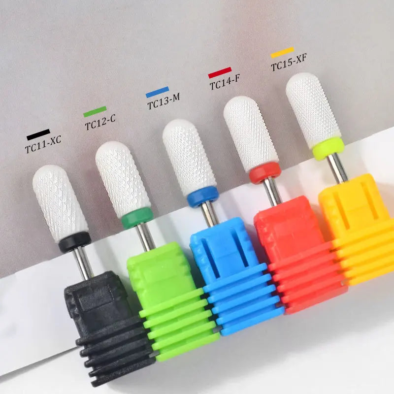 1/5pcs Ceramic Nail Drill Bits Milling Cutter Nail Files Grinding Head Electric Pedicure Manicure Polish Cuticle Clean Nail Tool