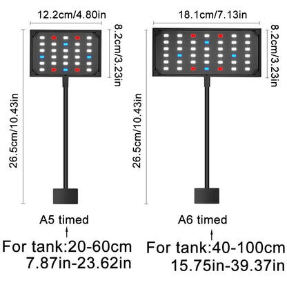 USB Aquarium LED Light Full Spectrum Aquatic Plant Grow Lamp Fish Tank Adjustable Brightness Dimmable Timed 360° Rotatable Light