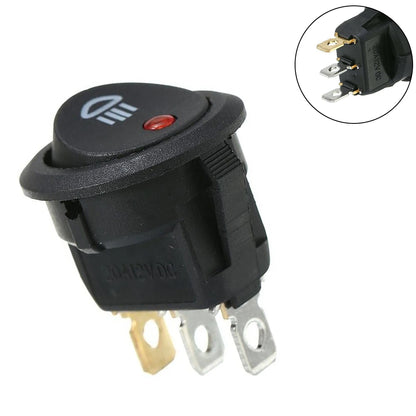 1 Pc On Off Rocker Switch Red Led Fog Light Lamp Symbol Car Van Truck 23mm DC 12V 20A ABS Plastic Fit For Car Van Truck