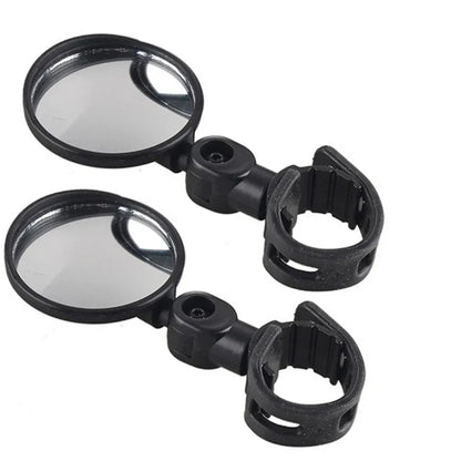 2pcs Adjustable Rotate Bicycle Auxiliary Rearview Mirror Handlebar Mount Wide-Angle Convex Cycling Rear View Mirrors Accessories