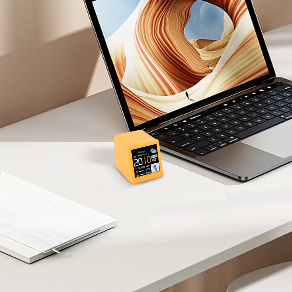 Small Portable Smart Wifi Weather Station Display Weather Temperature Humidity Time Alarm Clock Desktop Decoration