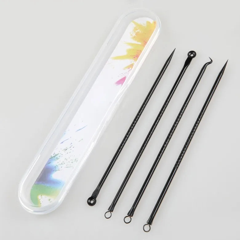 4PCS Acne Blackhead Comedone Removal Needles Black Dots Cleaner Black Head Pore Cleaner Deep Cleansing Tool Face Skin Care Tools