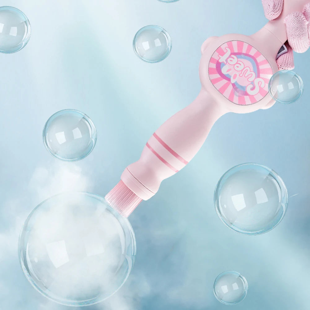 Elastic Smoke Bubble Machine USB Rechargeable Portable Bubble Maker Elastic Bubble Fog Wand for Kids  Electric Bubble Blower