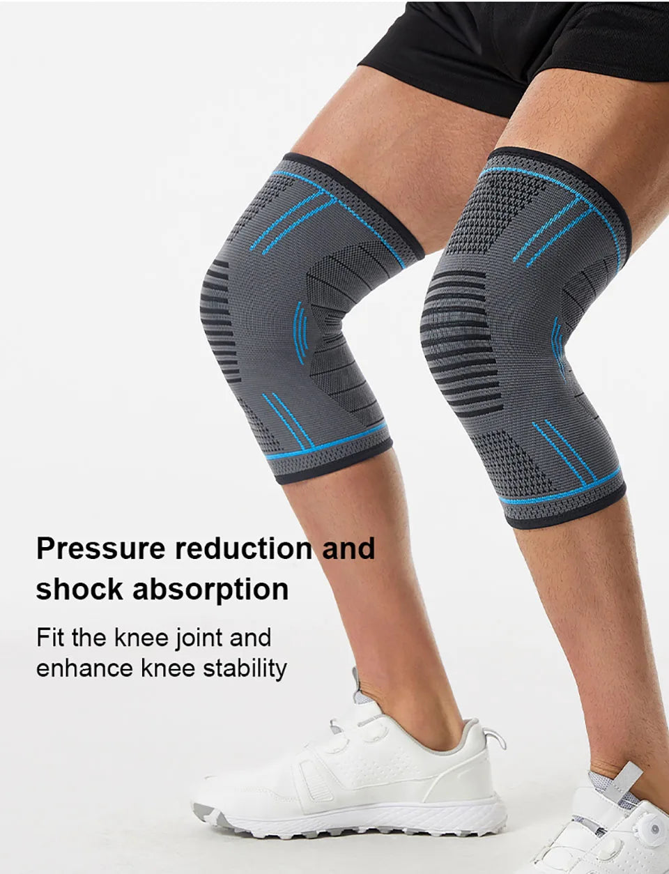 GTUBIKE 1PCS Compression Knee Support Sleeve Elastic Knee Pads Brace Springs Gym Sports Protector Basketball Volleyball Run