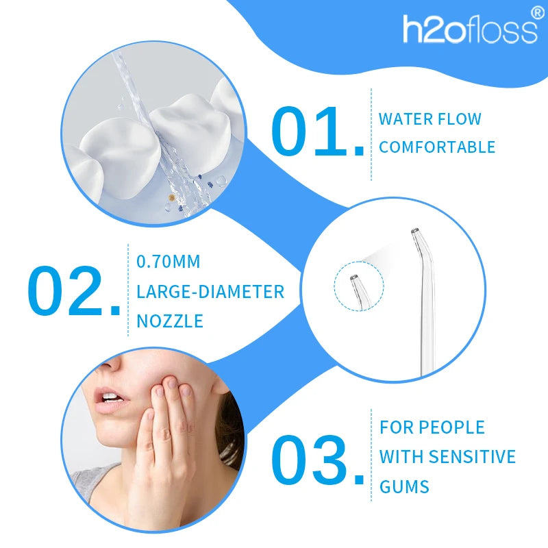 H2ofloss Cordless Water Flosser 5 Modes 300ml 2500mAh USB Rechargeable Portable High Pressure Oral Irrigator for Teeth Cleaning