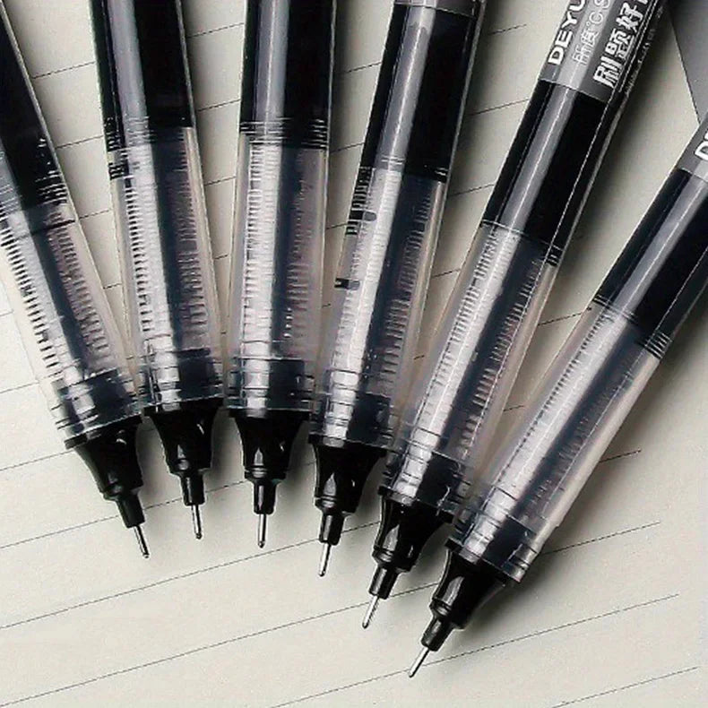 10Pcs High Quality Needle Type Gel Pen Straight Liquid Ballpoint Pens Perfect Kawaii Stationery for School/Office Writing Supply