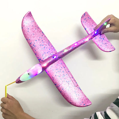 50/33CM Big Foam Plane Glider Hand Throw Airplane LED Inertial EPP Bubble Planes Outdoor Launch Kids Toys for Children Boys Gift