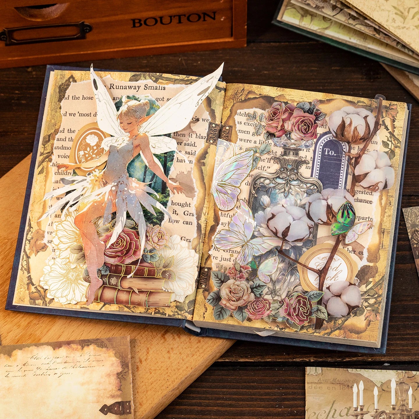 Mr.Paper 192pcs Vintage Style Notebook Set, Gold Foil Writing Pad for Journaling Note Taking, Retro Stationery Paper Sheets