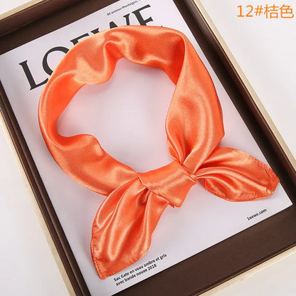 New Solid 60x60cm Square Scarf Single Imitation Silk Bright Light And Satin Performance Scarves Party Gift