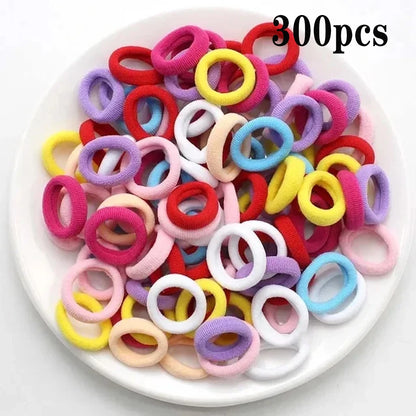 200PCS Women Girls Colorful Nylon Elastic Hair Bands Ponytail Hold Small Hair Tie Rubber Bands Scrunchie Hair Accessories